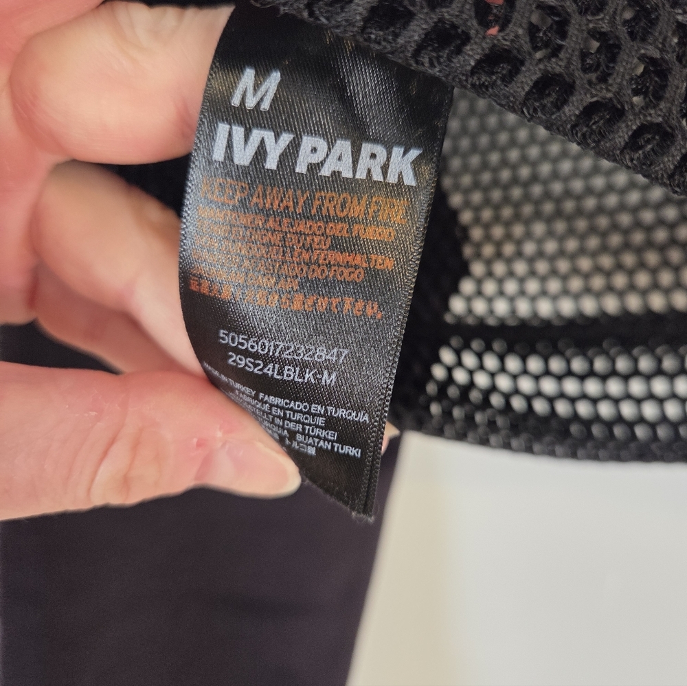 Ivy Park Black Mesh Panel Women's Hoodie - Picture 7 of 10